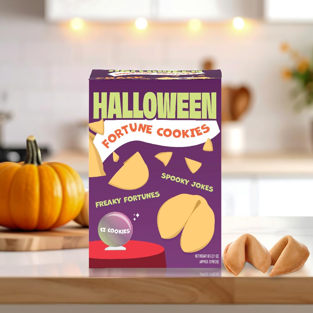 Halloween Fortune Cookies 12-Pack – Vegan Spooky Treats & Party Favors