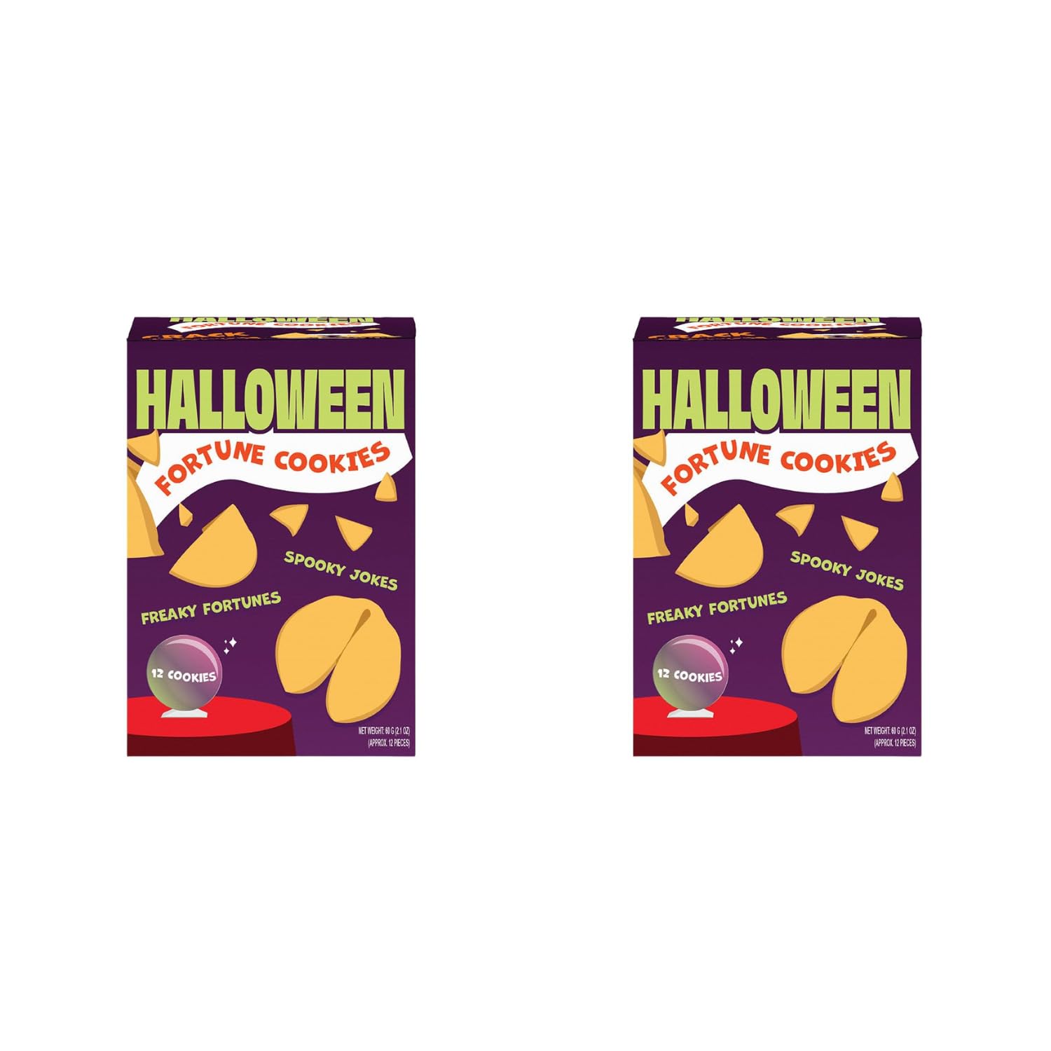 Halloween Fortune Cookies 24-Pack, 48-Pack – Vegan Spooky Treats & Party Favors