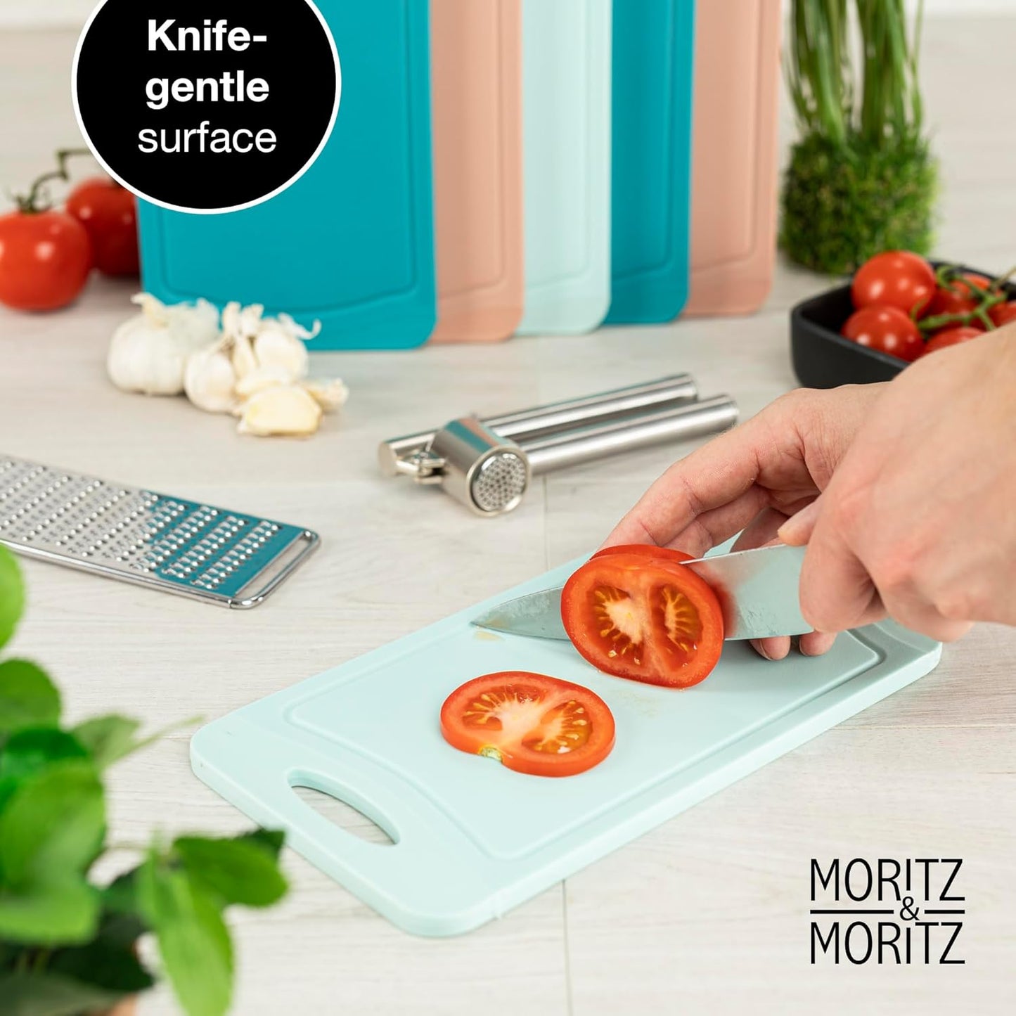 6-Piece Colorful Plastic Cutting Board Set – BPA-Free, Non-Slip, Dishwasher Safe