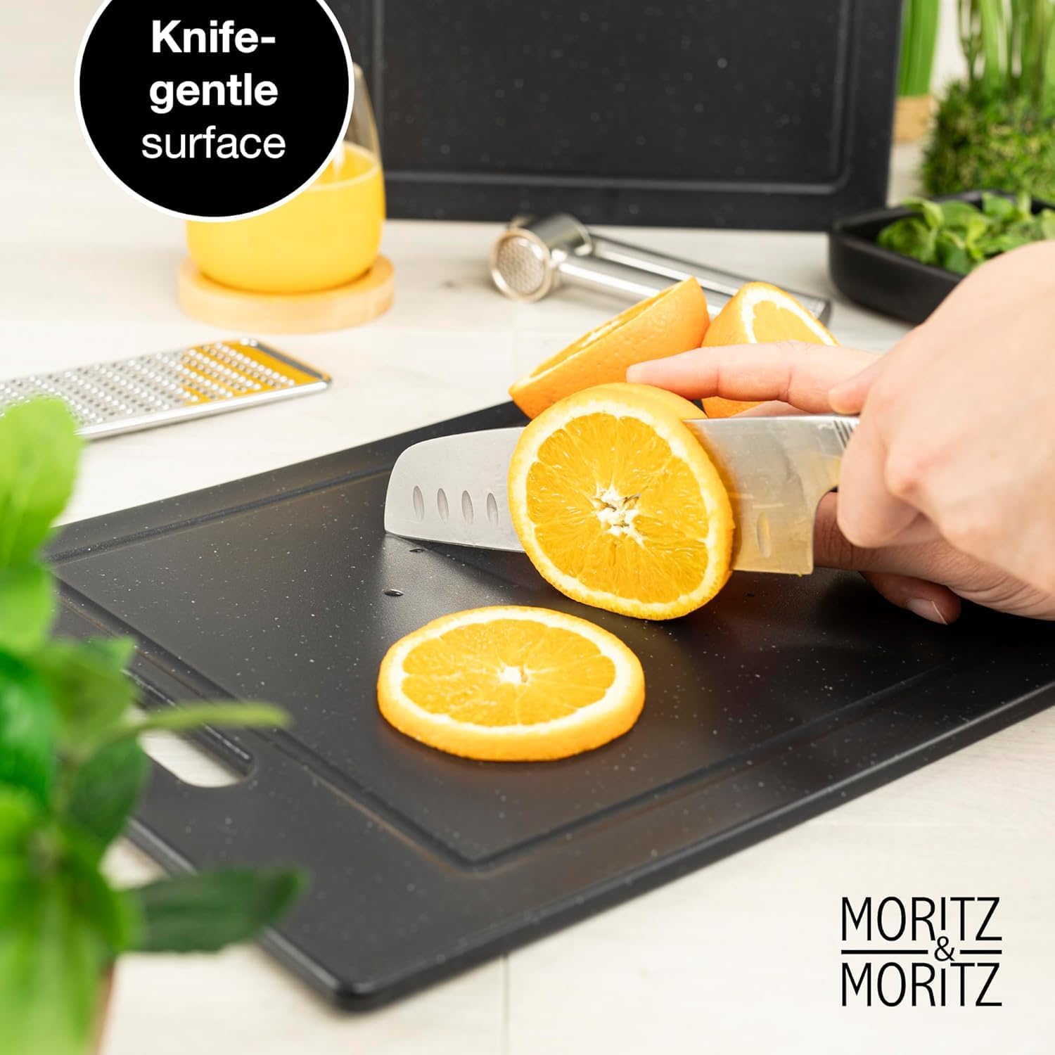 Chemical-Free Plastic Cutting Board Set | Non-Slip Feet, 14.2 x 10.8 in