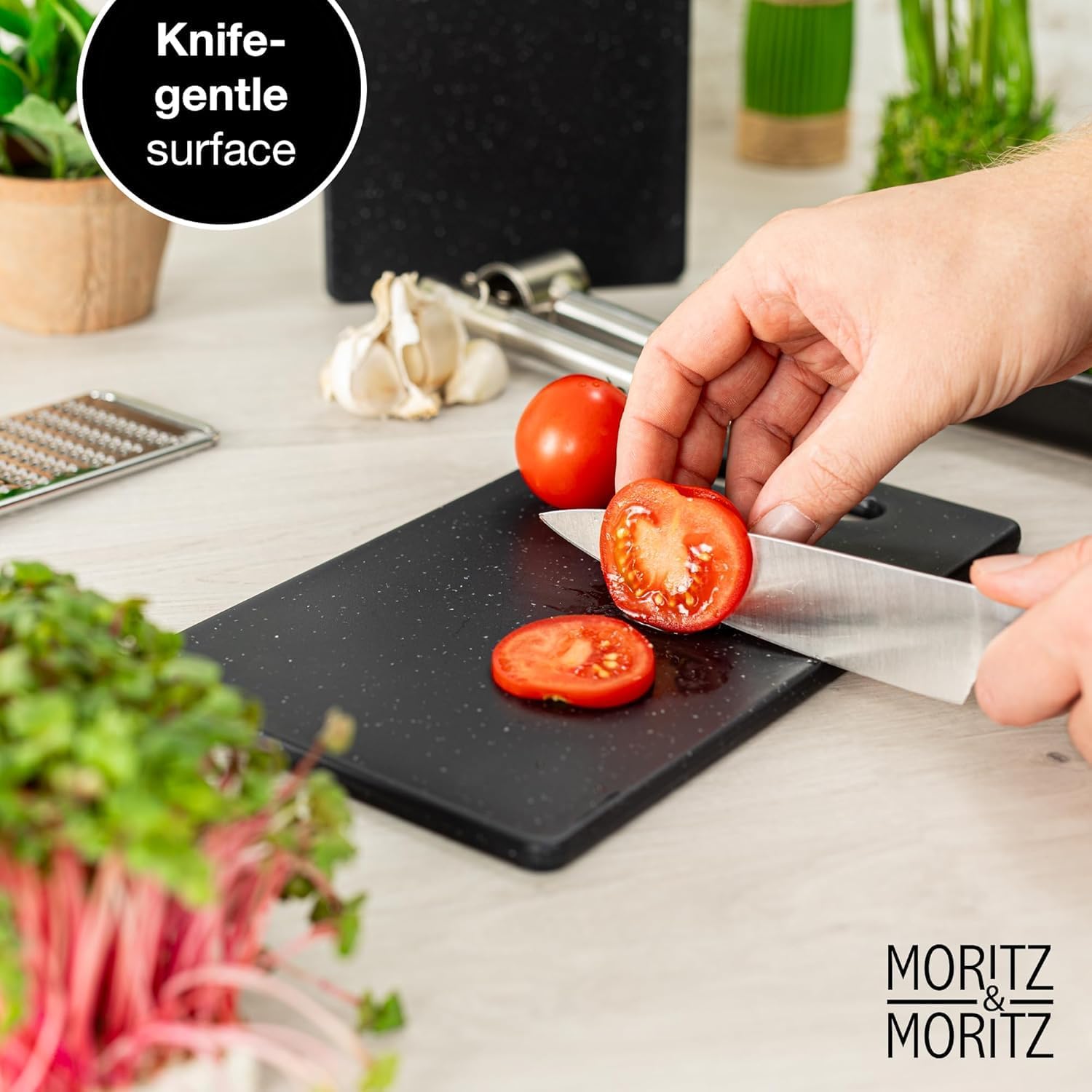 Set of 2 Chemical-Free Plastic Cutting Boards | Non-Slip, 9.8 x 5.9 inch