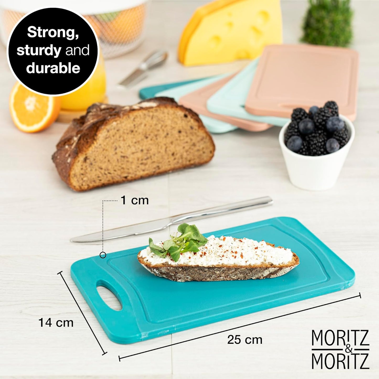 6-Piece Colorful Plastic Cutting Board Set – BPA-Free, Non-Slip, Dishwasher Safe
