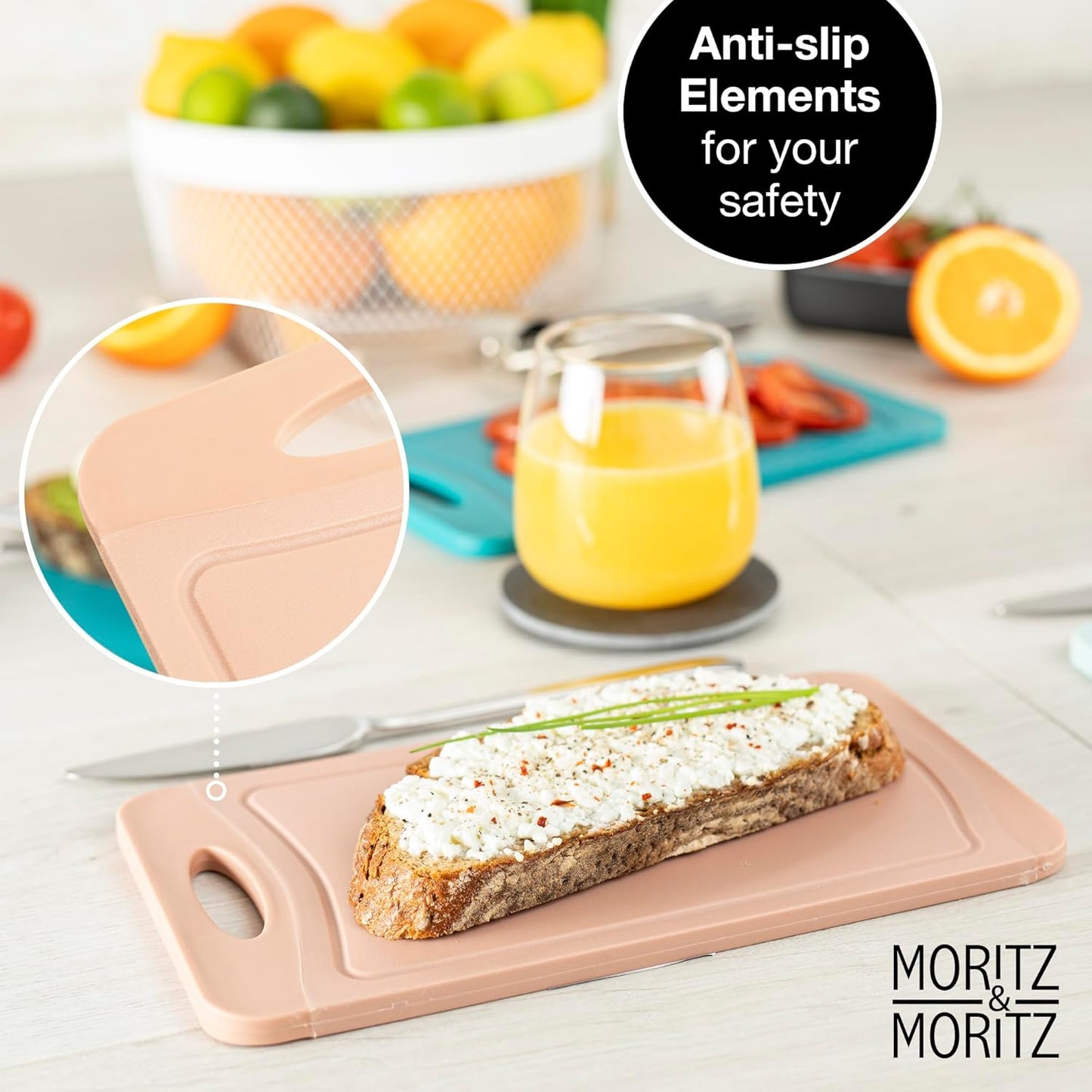 6-Piece Colorful Plastic Cutting Board Set – BPA-Free, Non-Slip, Dishwasher Safe
