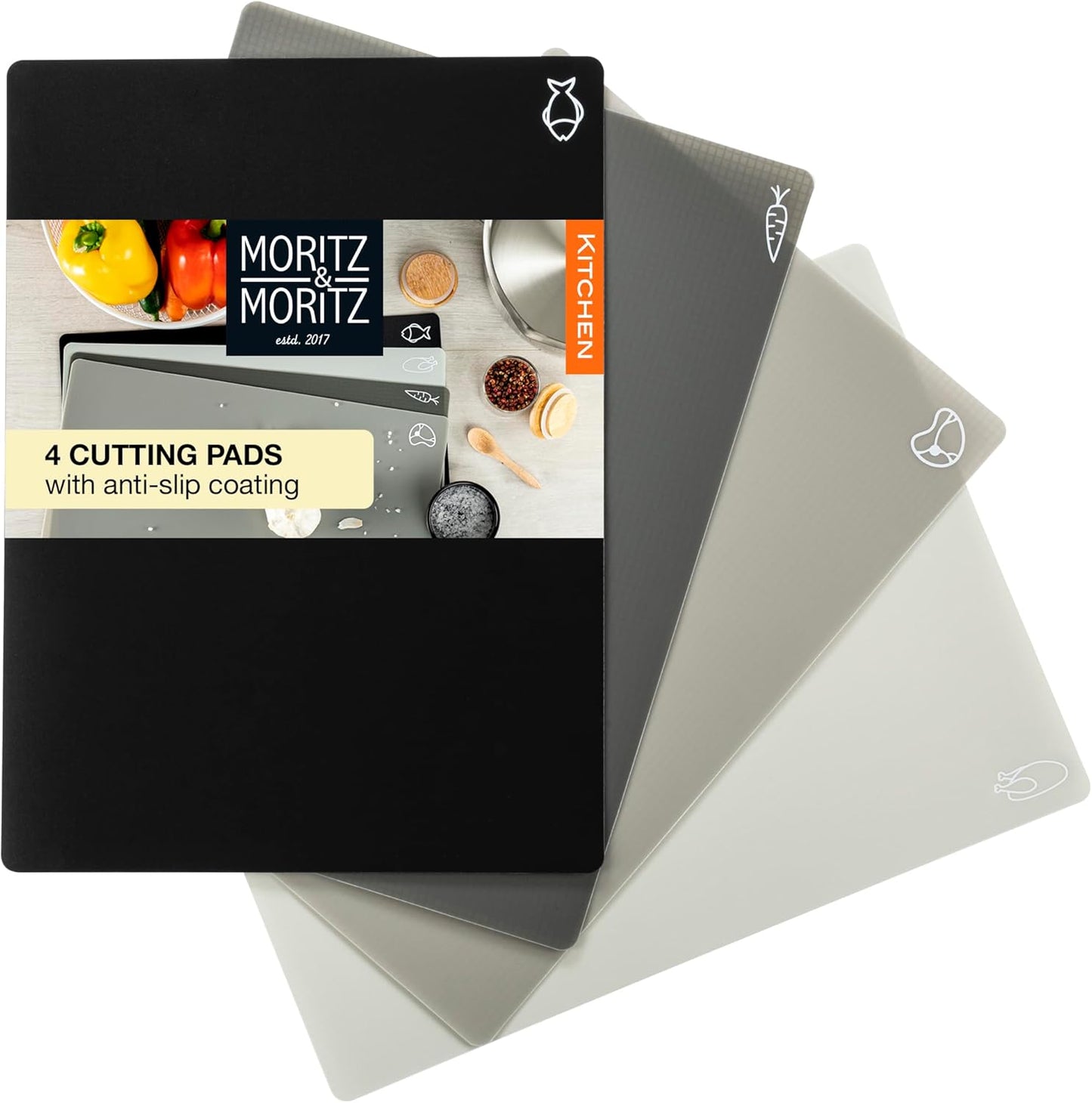 Flexible Plastic Cutting Boards Set of 4, 11x15" - Food Prep, BPA-Free, Non-Slip, Dishwasher Safe