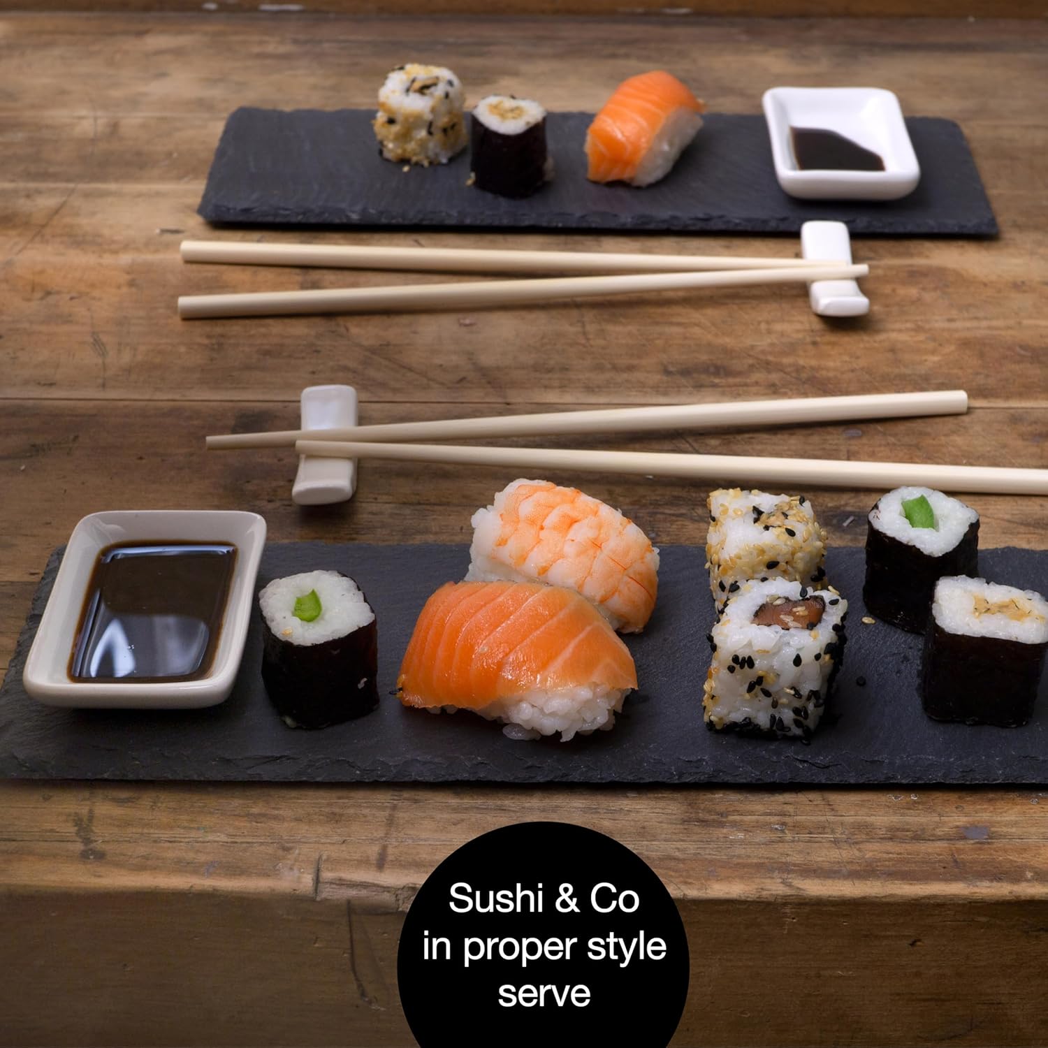 Sushi Serving Set 10-Piece | Plates, Bowls & Chopsticks | Elegant Japanese Dining