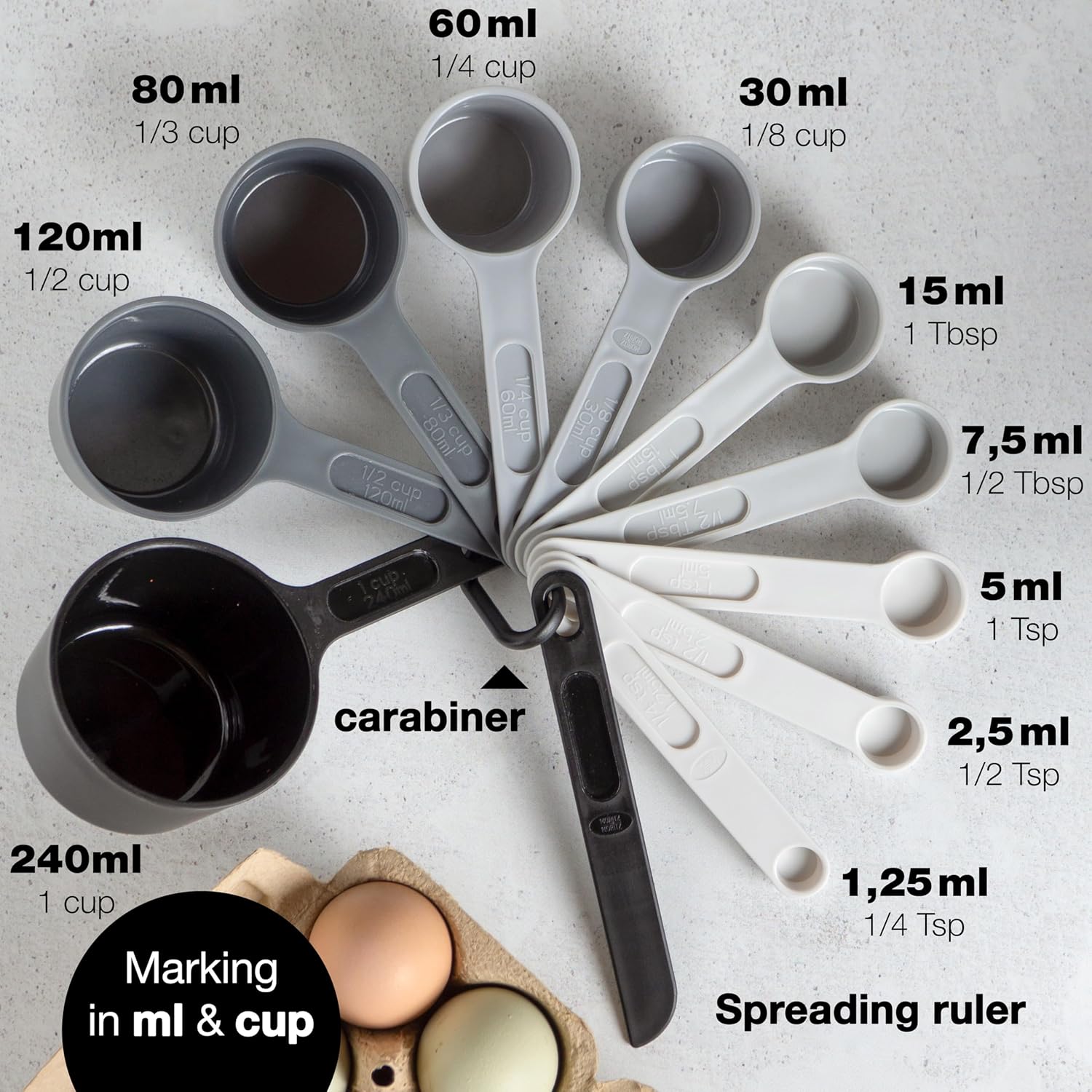 11-Piece Measuring Cups & Spoons Set | Stackable, BPA-Free, Dishwasher Safe