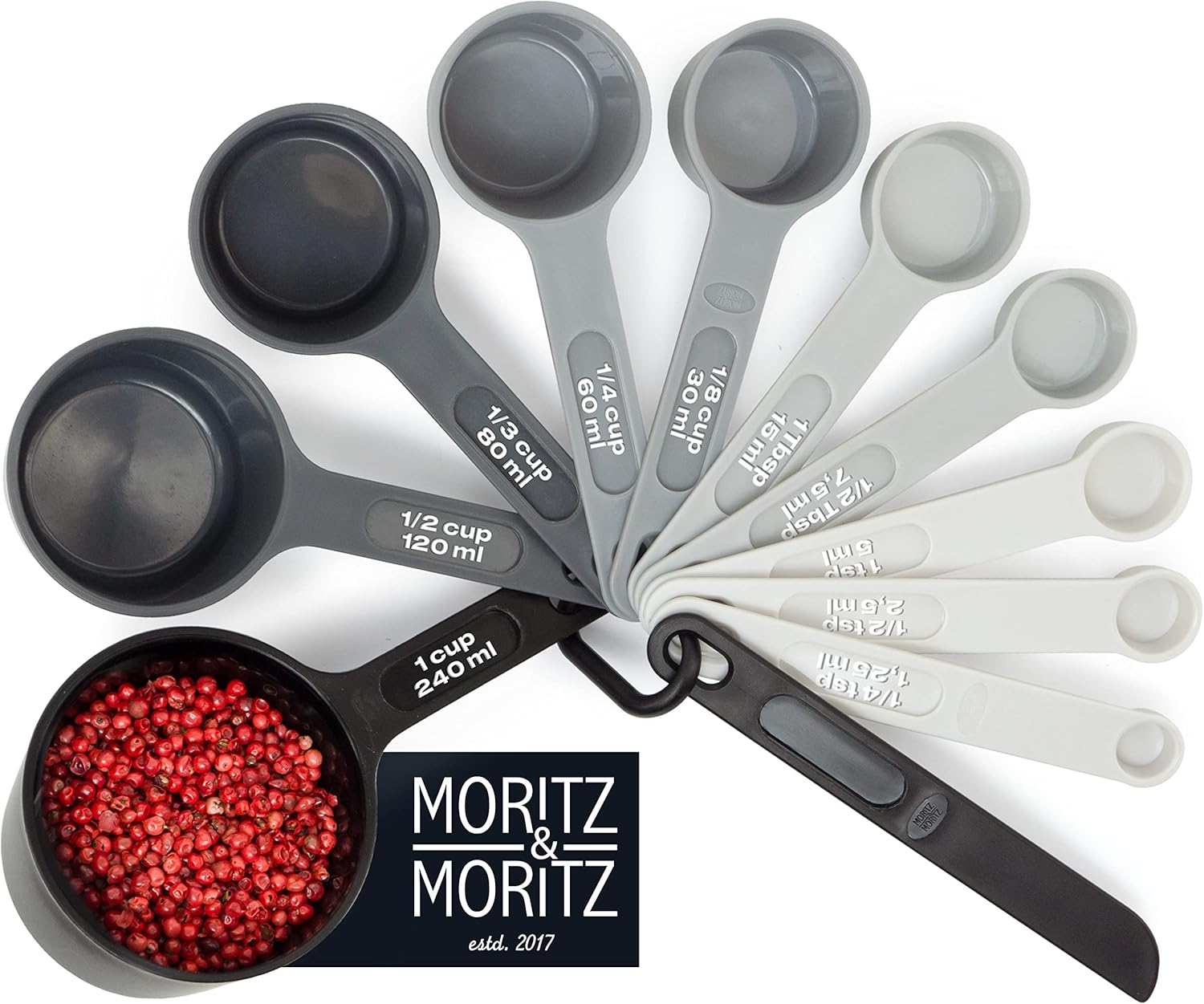 11-Piece Measuring Cups & Spoons Set | Stackable, BPA-Free, Dishwasher Safe