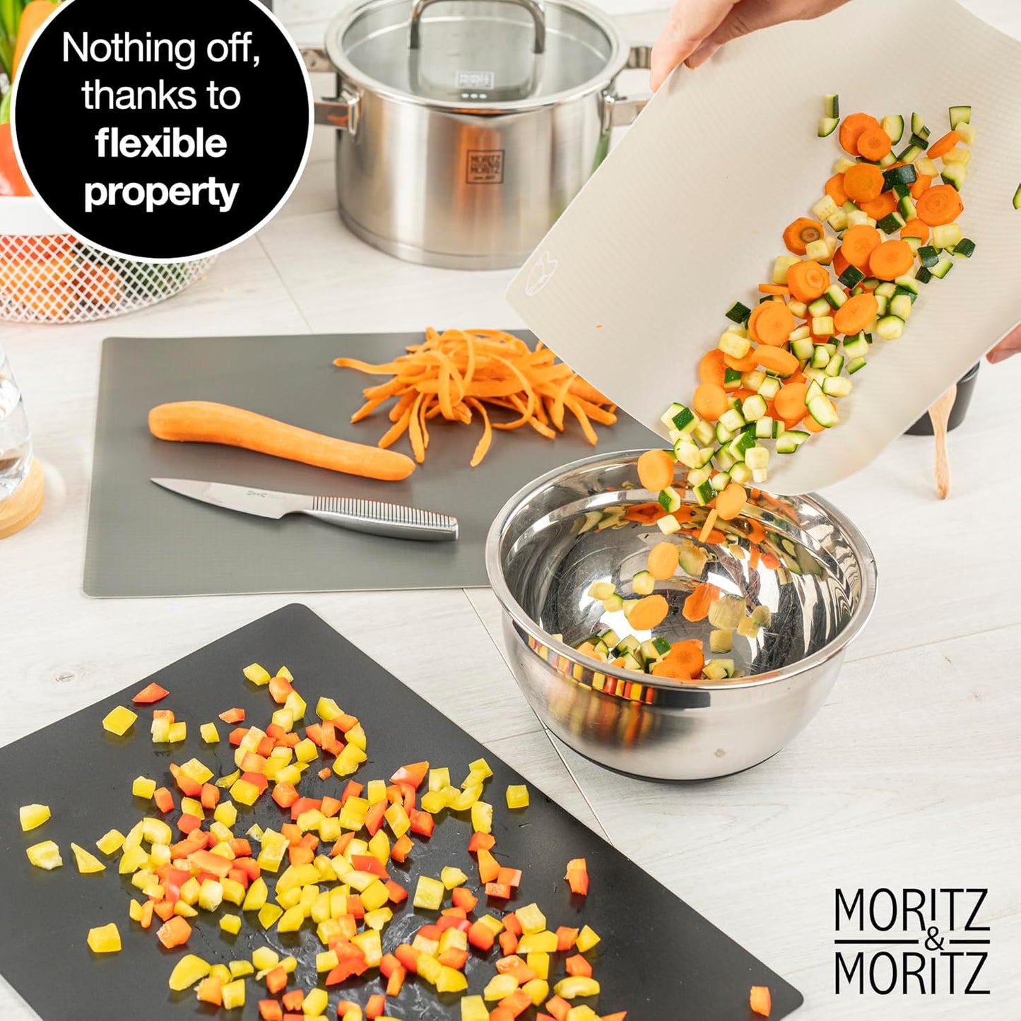 Flexible Plastic Cutting Boards Set of 4, 11x15" - Food Prep, BPA-Free, Non-Slip, Dishwasher Safe