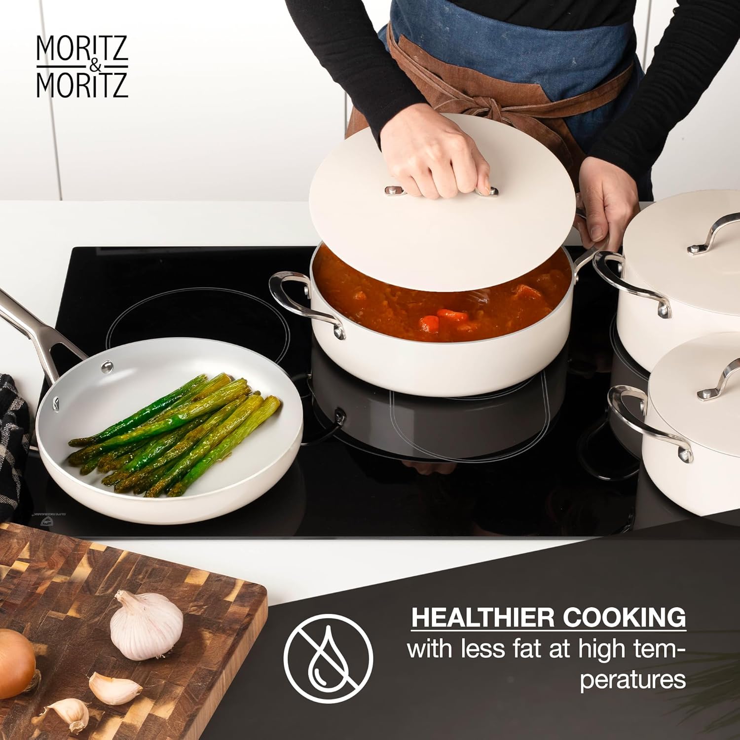 7-Piece Cast Aluminum Cookware Set with Lids – Nonstick Pots & Pans for All Stoves