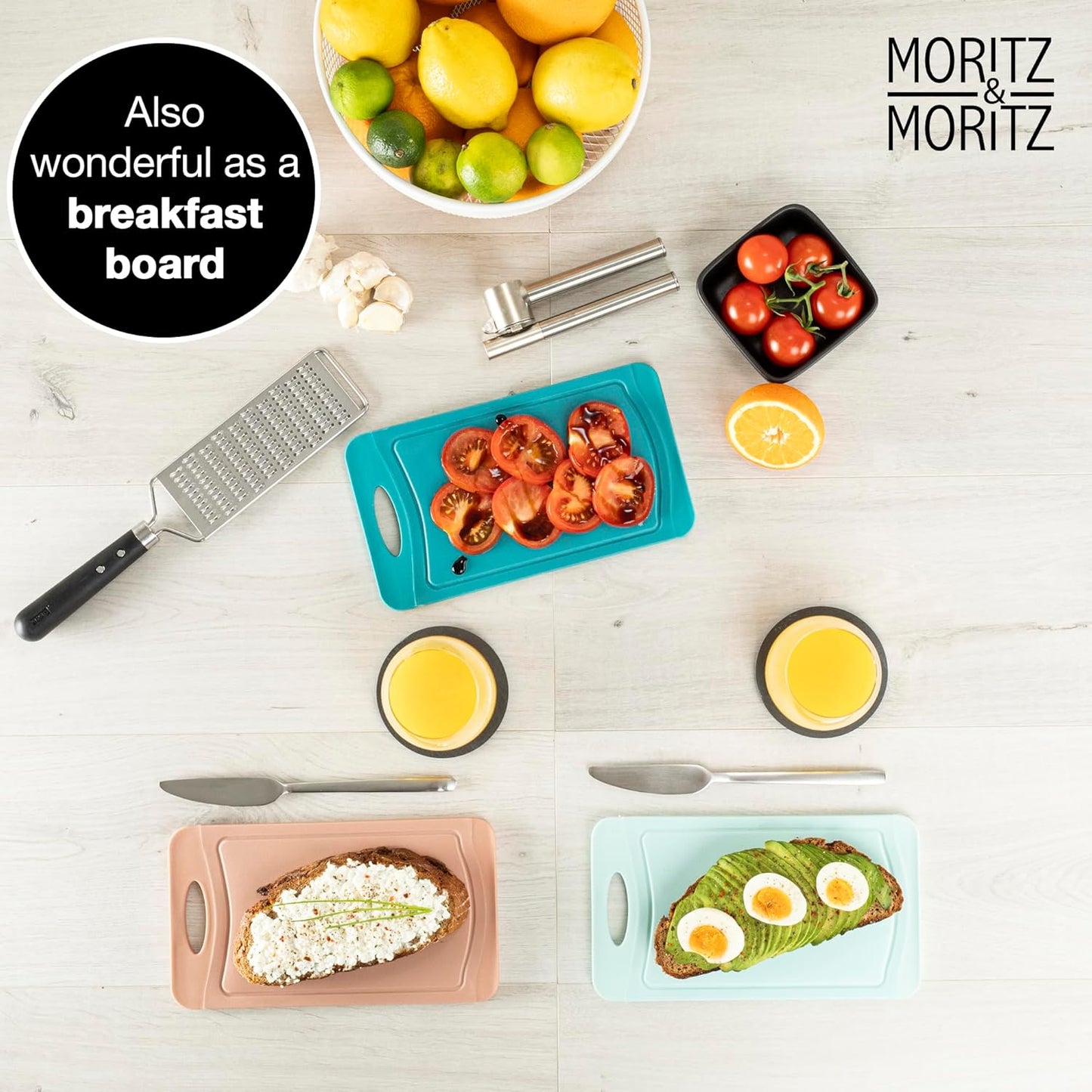 6-Piece Colorful Plastic Cutting Board Set – BPA-Free, Non-Slip, Dishwasher Safe