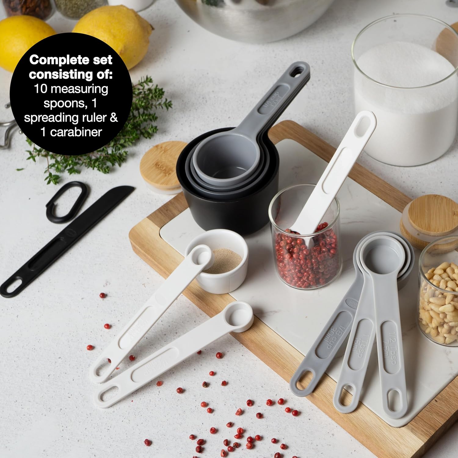 11-Piece Measuring Cups & Spoons Set | Stackable, BPA-Free, Dishwasher Safe