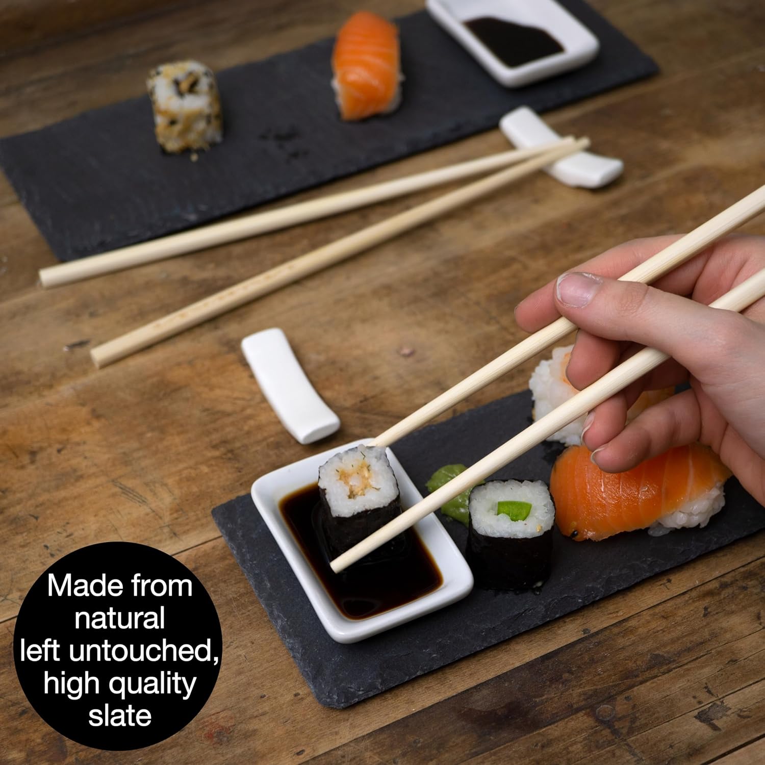 Sushi Serving Set 10-Piece | Plates, Bowls & Chopsticks | Elegant Japanese Dining