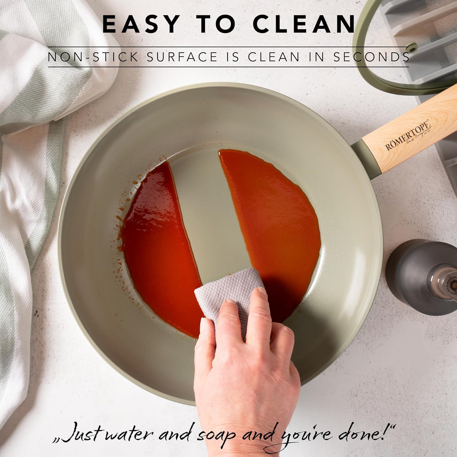 11" Ceramic Nonstick Wok with Lid – Durable Stir Fry Pan, Easy Clean, Handwash