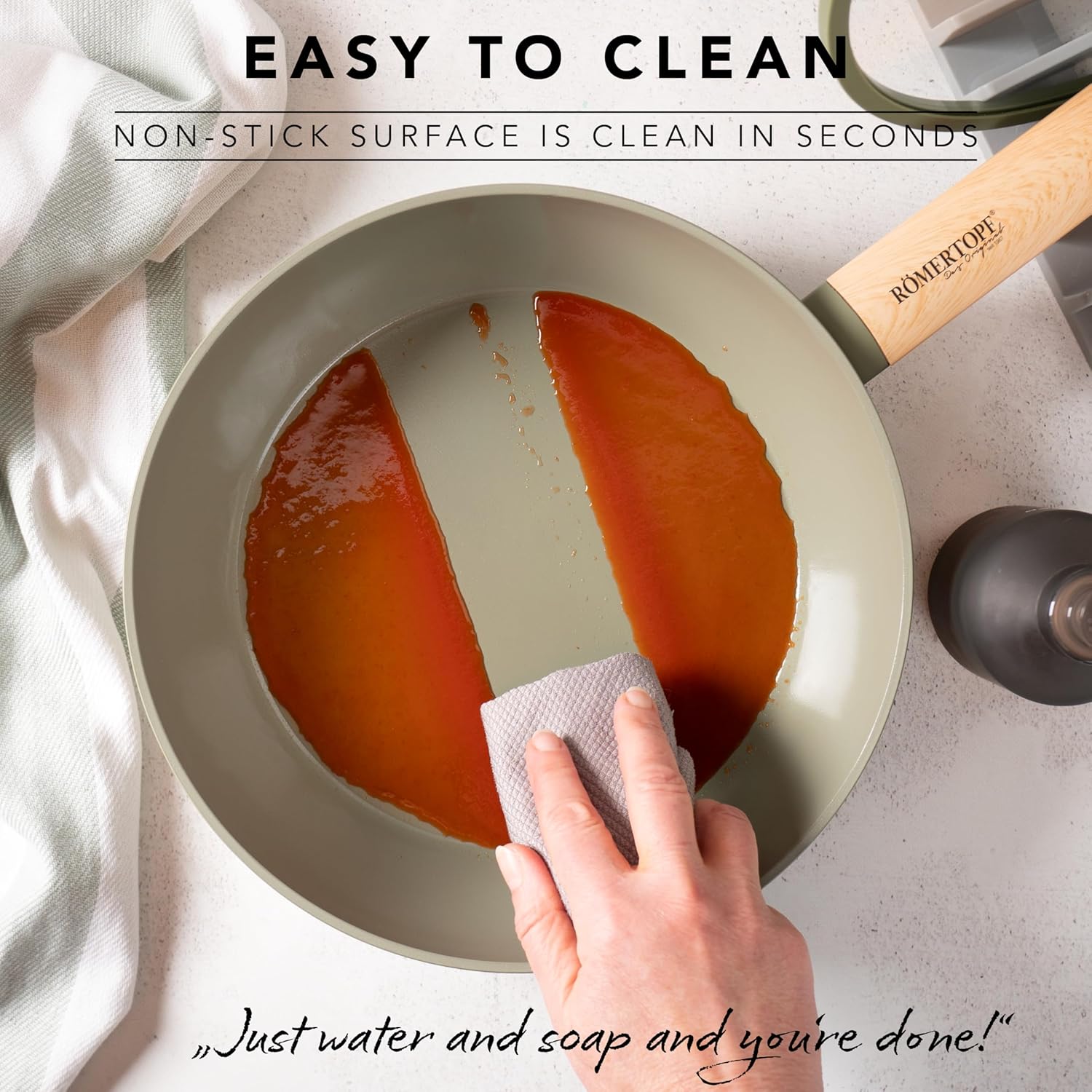 10" Nonstick Skillet with Lid – 3QT, Durable Fry Pan, Easy Clean, Handwash Only
