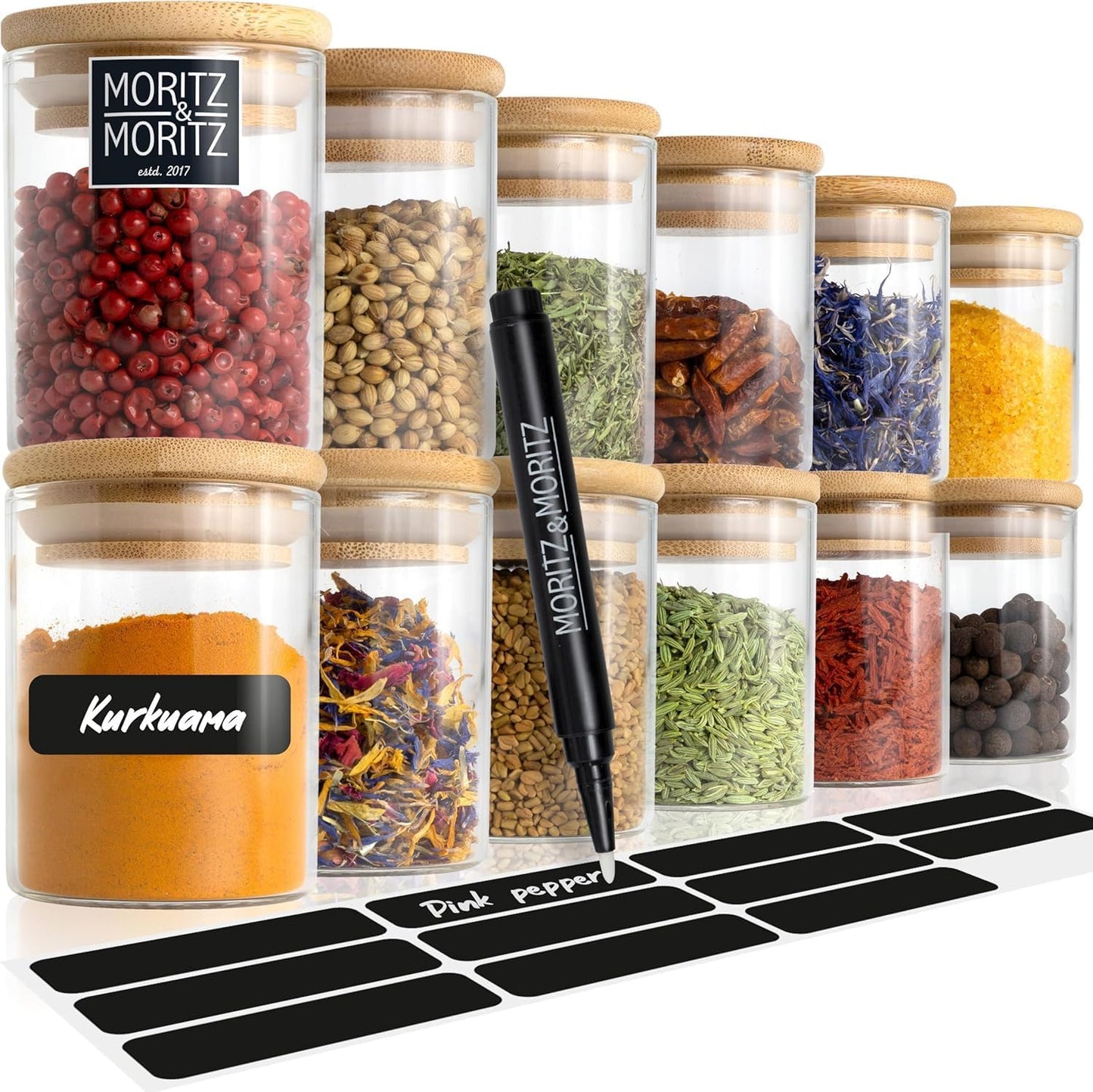 12-Piece Spice Jar Set