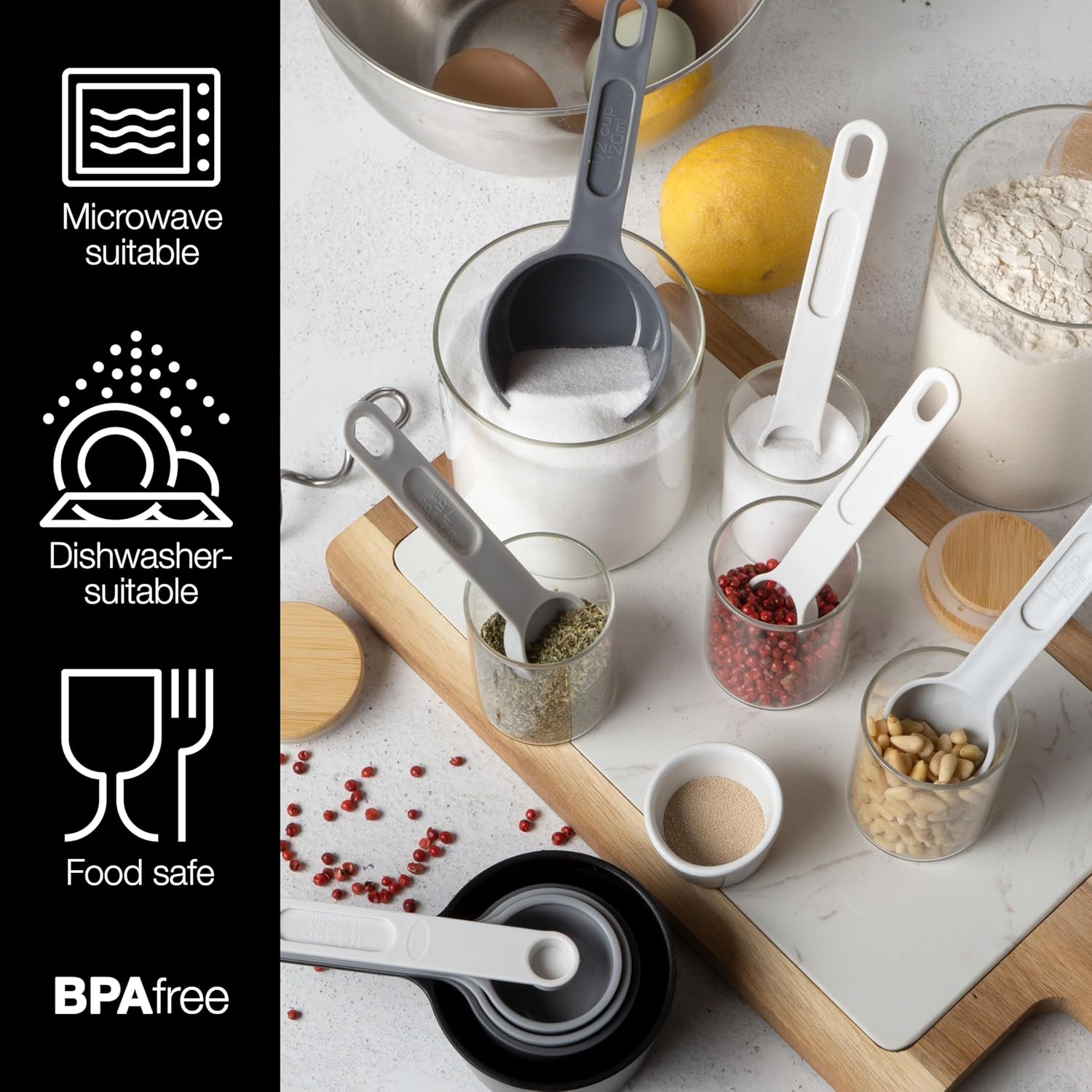 11-Piece Measuring Cups & Spoons Set | Stackable, BPA-Free, Dishwasher Safe