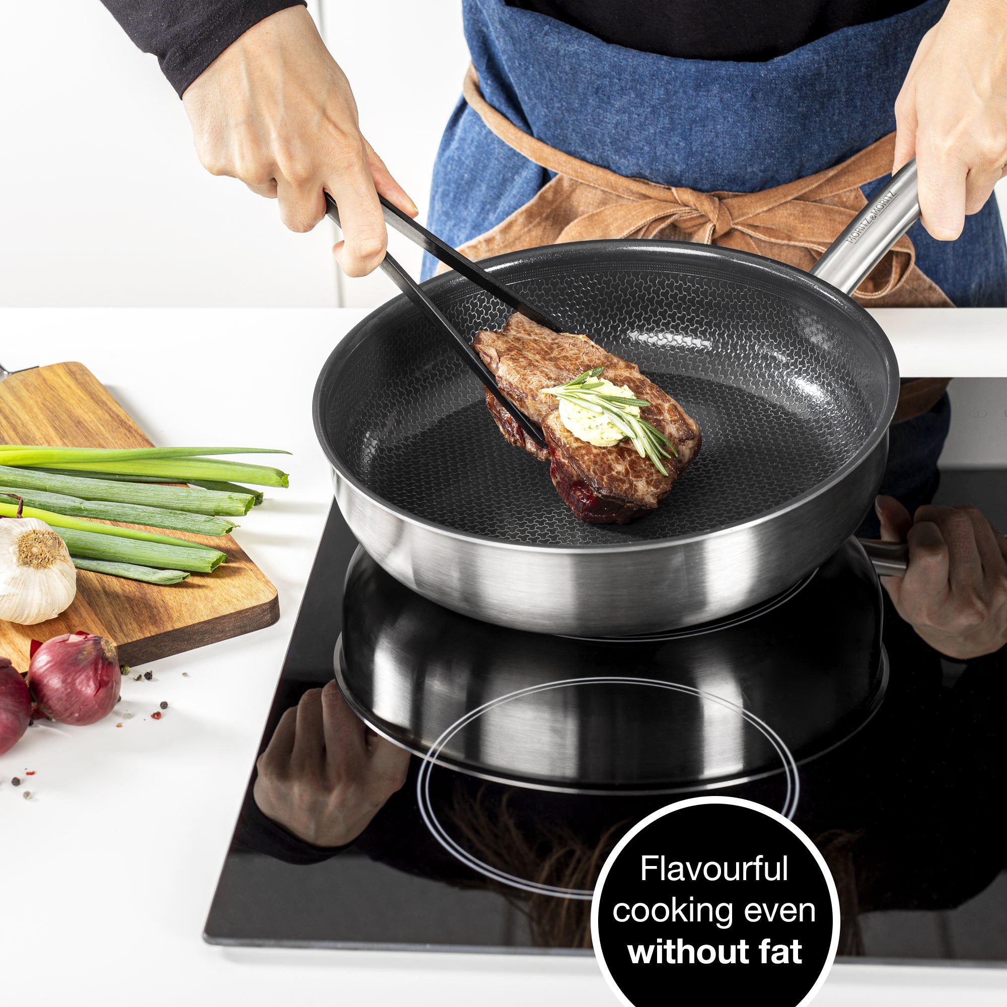 11" Stainless Steel Honeycomb Nonstick Pan – Durable, Scratch-Resistant Frying