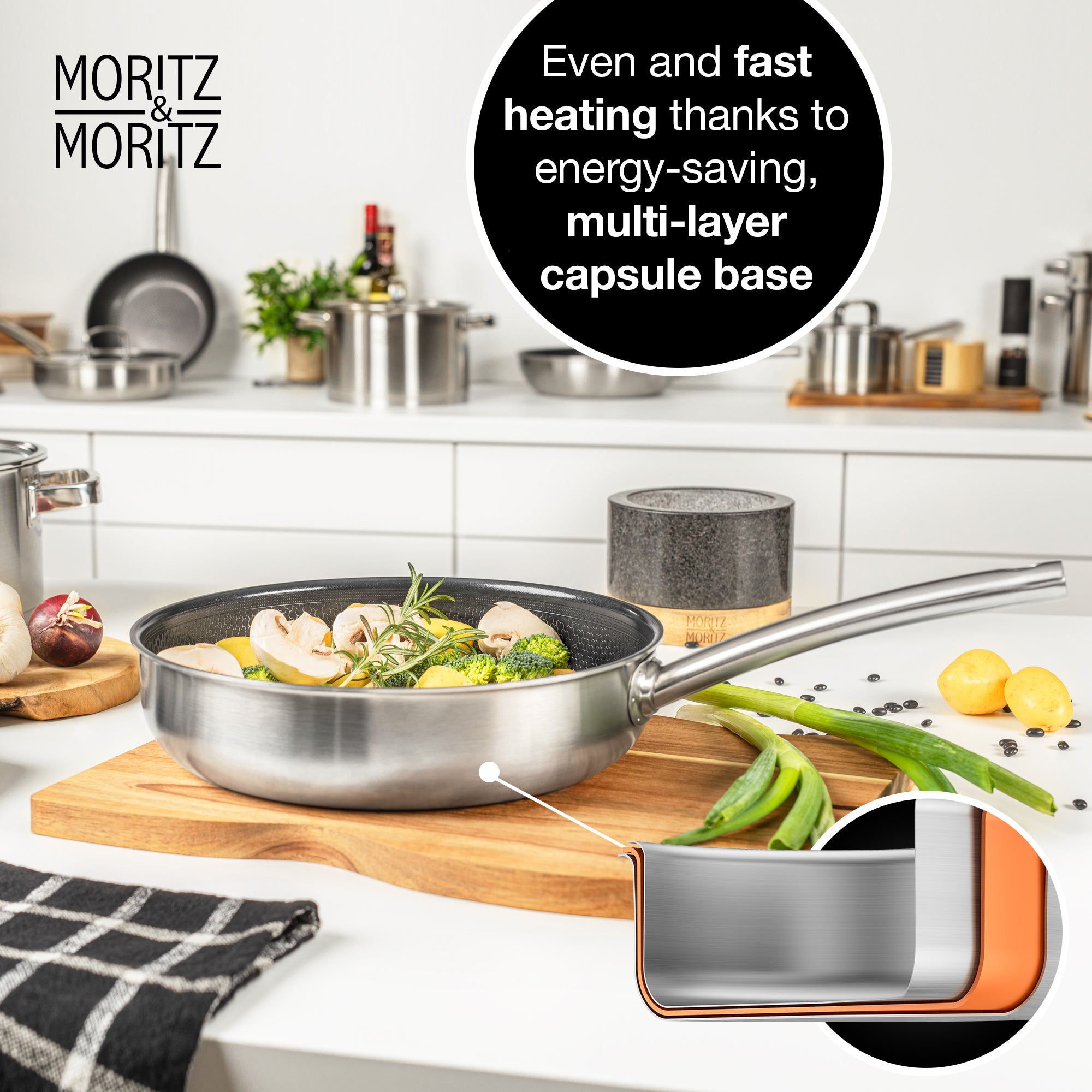 11" Stainless Steel Honeycomb Nonstick Pan – Durable, Scratch-Resistant Frying