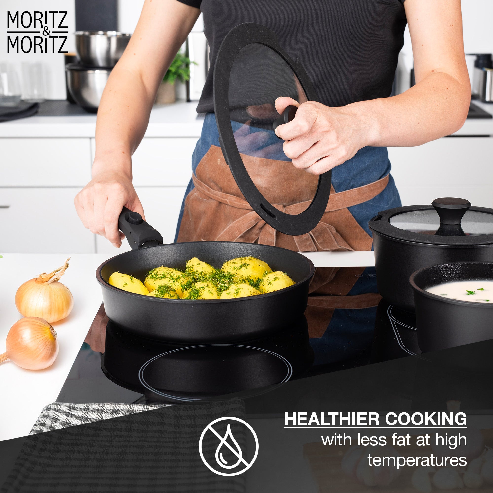 15-Piece Cast Aluminum Pot and Pan Set – Nonstick Cookware with Lids & Utensils