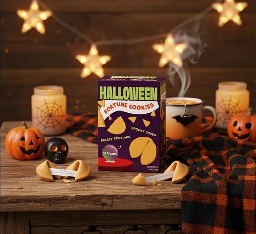 Halloween Fortune Cookies 12-Pack – Vegan Spooky Treats & Party Favors