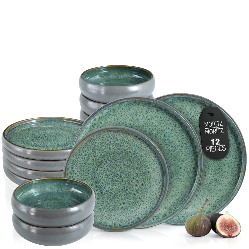 SOLID 12-Piece Stoneware Dinnerware Set