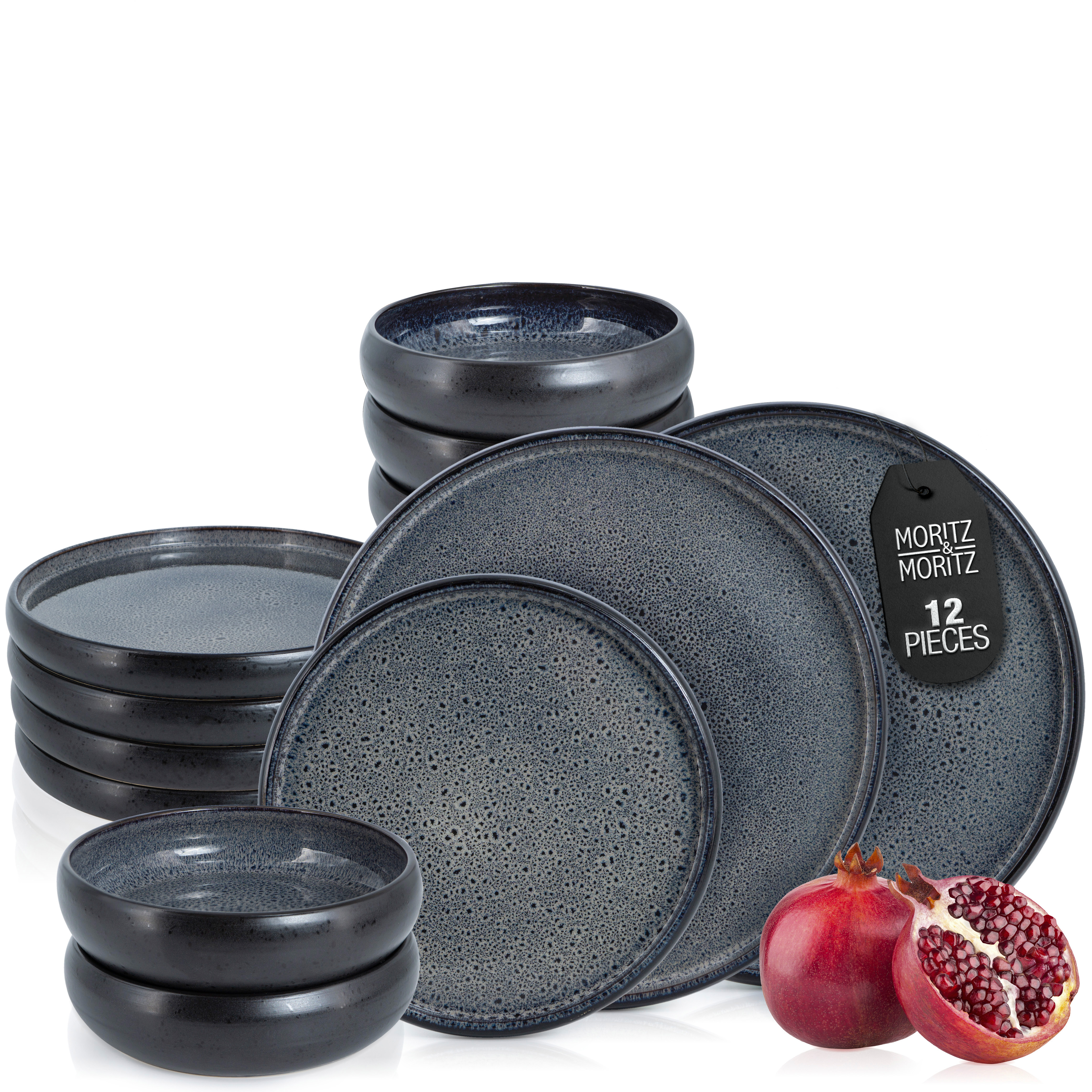 SOLID 12-Piece Stoneware Dinnerware Set