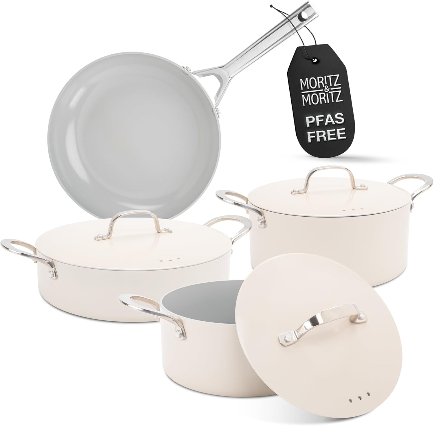 7-Piece Cast Aluminum Cookware Set with Lids