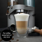 Set of 6 Double-Walled Coffee Glasses 300ml – Insulated Clear Cups, Heat Safe