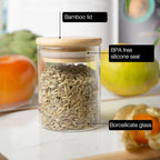 12-Piece Spice Jar Set – 4.2oz Glass Jars with Airtight Bamboo Lids & Labels
