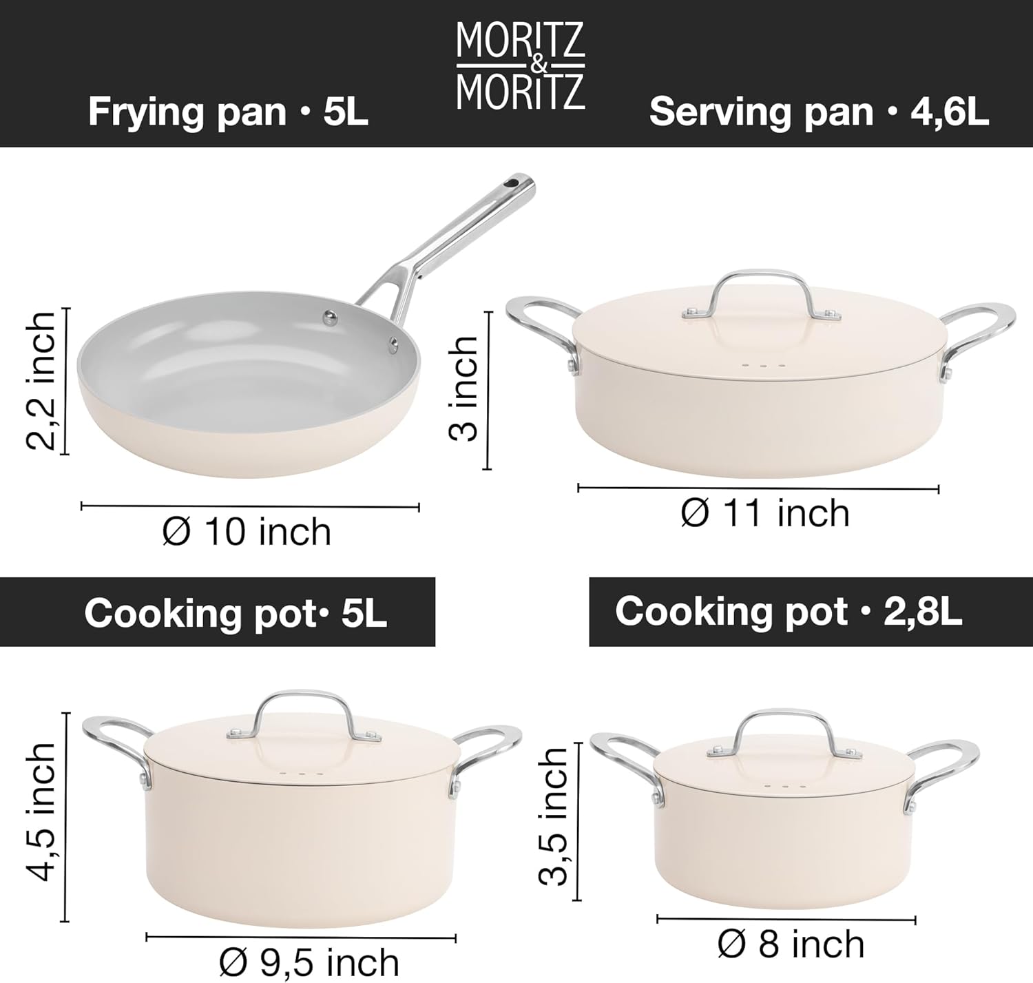 7-Piece Cast Aluminum Cookware Set with Lids