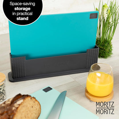 Chopping Board Set with Stand – 32x22cm Colorful, Large & Dishwasher Safe
