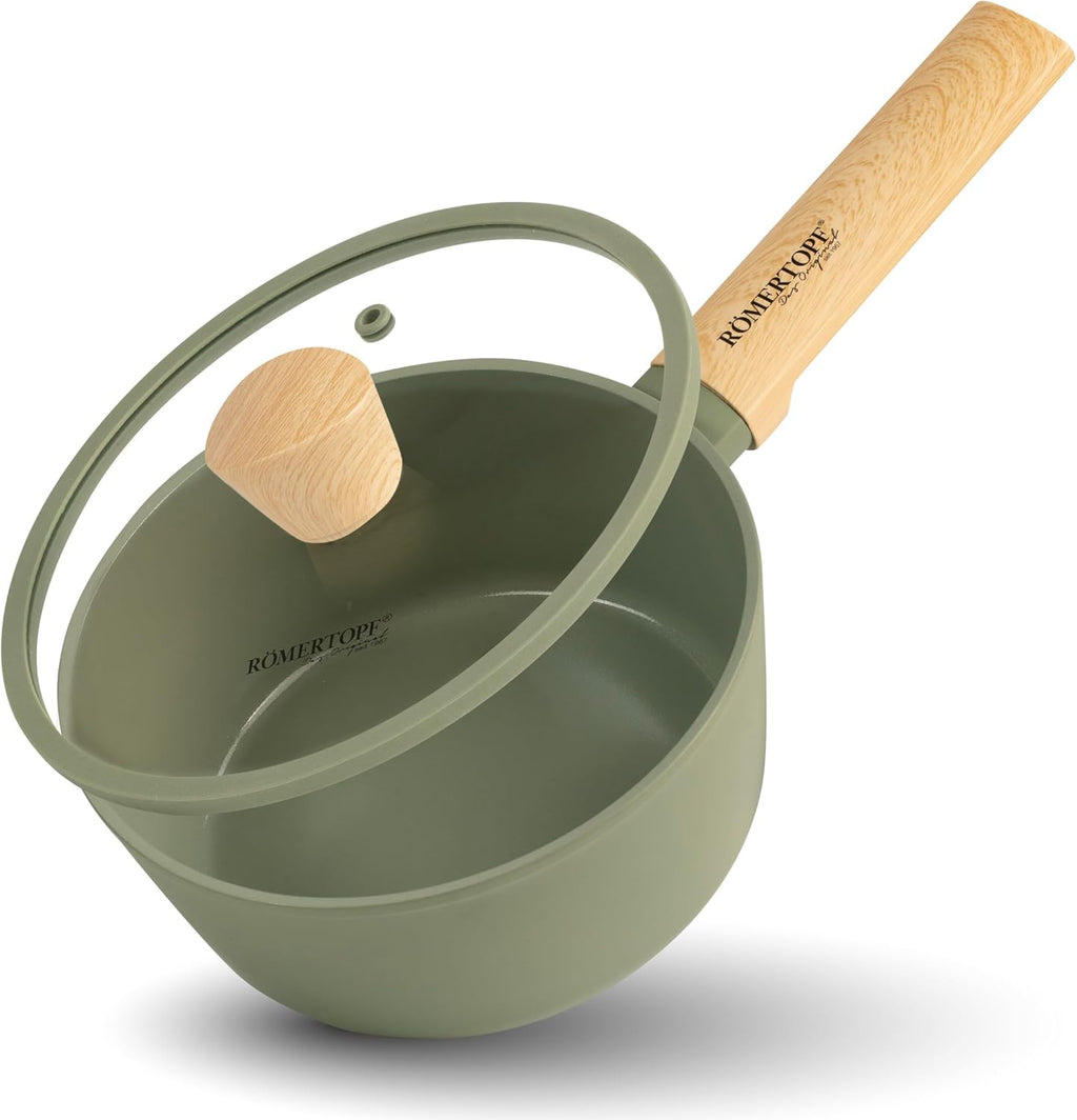 7" & 8" Ceramic Small Saucepan with Lid – 1.8QT & 2.5QT, Nonstick, Handwash