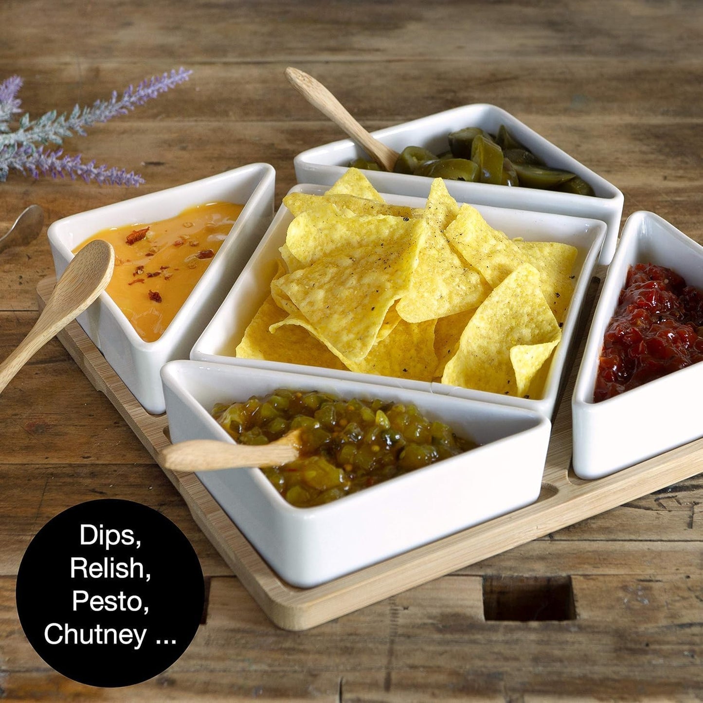 11-Piece Lavender Serving Set – Bowls, Tray & Tongs for Snacks & Appetizers