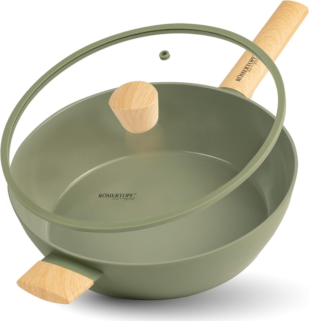 12" Nonstick Skillet with Lid – 4.2QT, Durable, Easy-Clean, Not Oven Safe Pan
