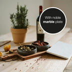 Acacia Wood & Marble Serving Tray – Charcuterie, Cheese & Appetizer Board