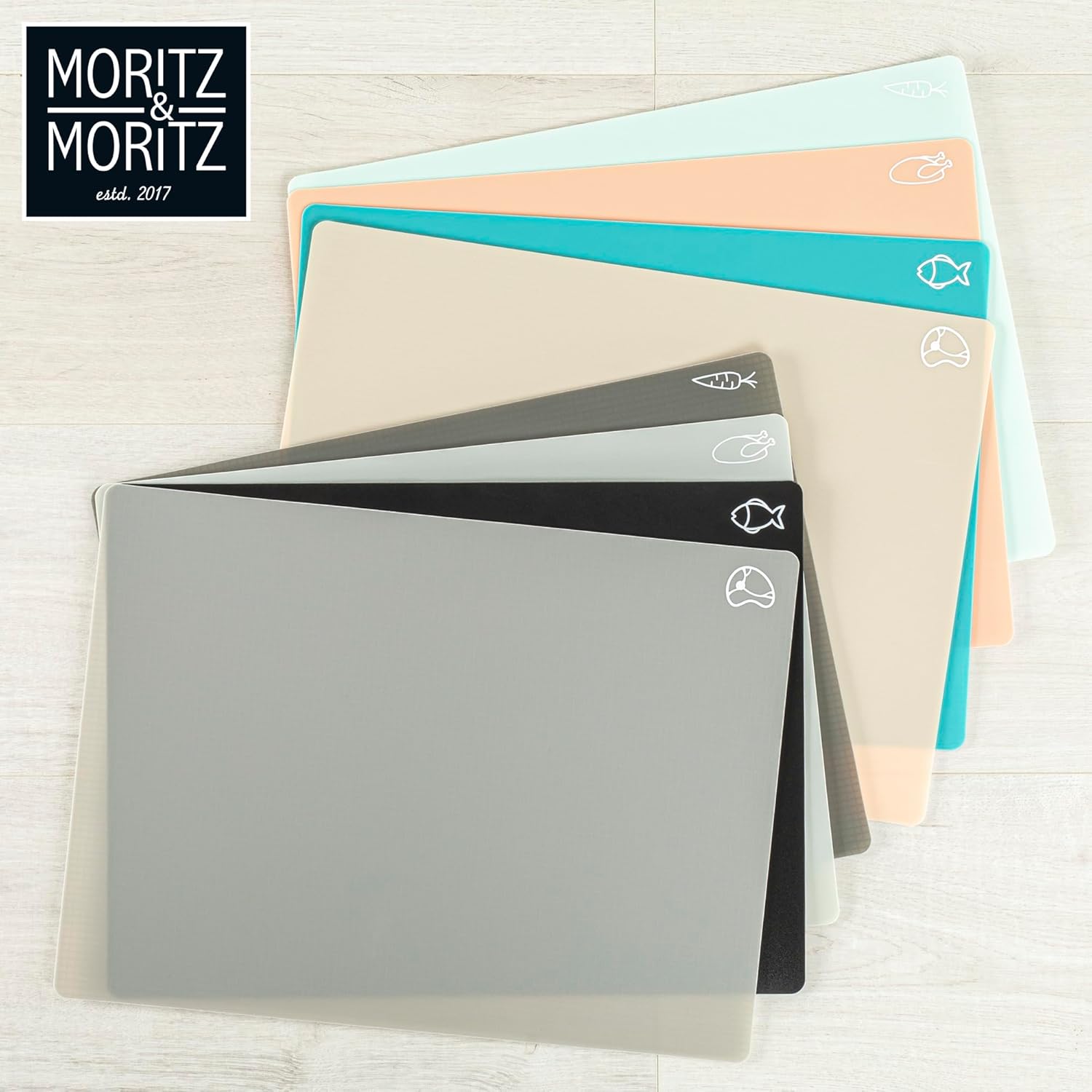 Set of 4 Flexible Plastic Cutting Boards 28x38cm – BPA-Free, Non-Slip & Dishwasher Safe
