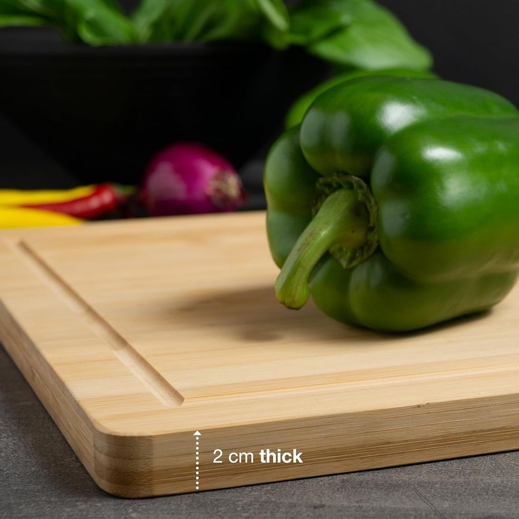 XXL Bamboo Cutting & Serving Board | Large Wooden Chopping Board with Juice Groove