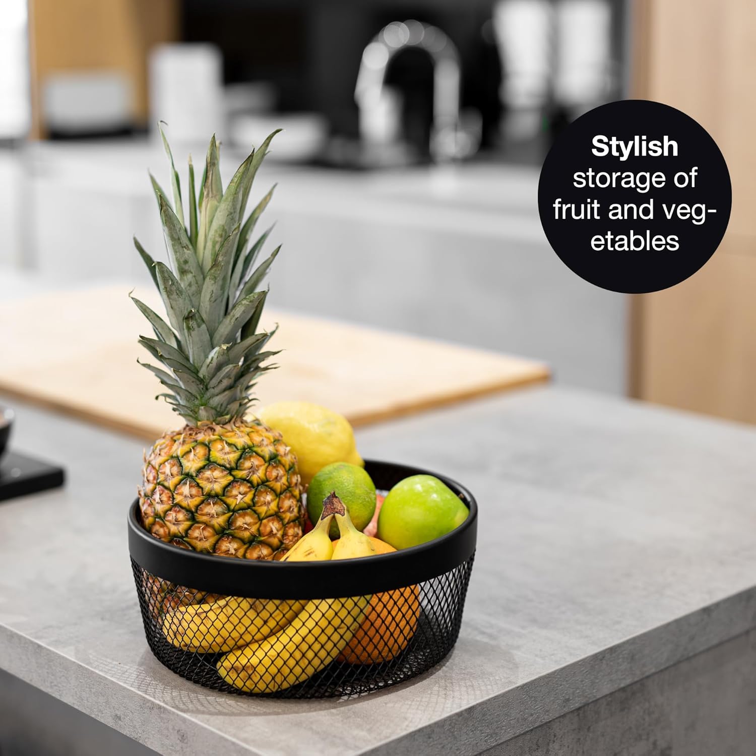 10" Wire Fruit & Vegetable Bowl with Zester | Modern Scandinavian Kitchen Bowl