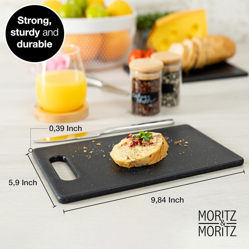 Set of 2 Chemical-Free Plastic Cutting Boards | Non-Slip, 9.8 x 5.9 inch