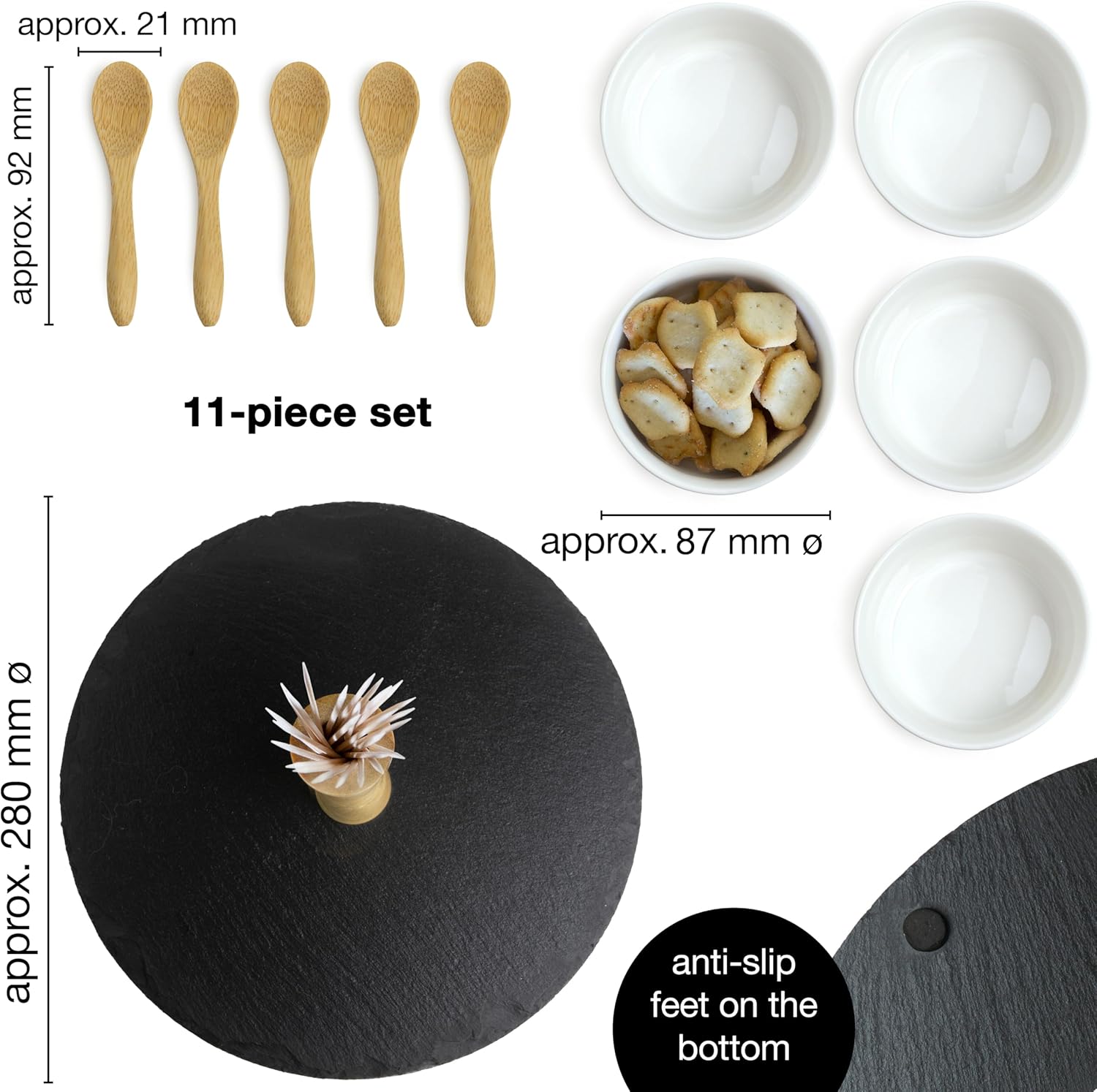 5-Piece Ceramic Dip Bowl Set