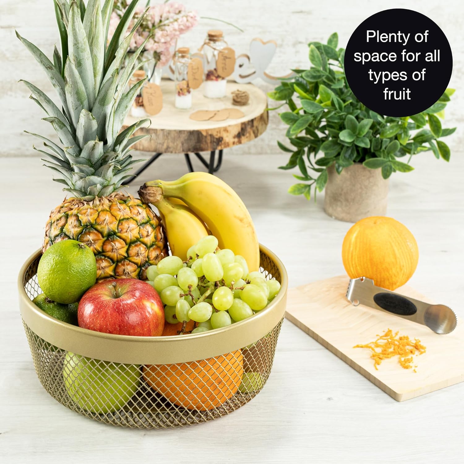 10" Wire Fruit & Vegetable Bowl with Zester | Modern Scandinavian Kitchen Bowl