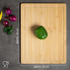 XXL Bamboo Cutting & Serving Board | Large Wooden Chopping Board with Juice Groove