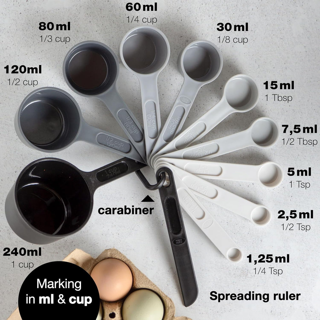 11-Piece Measuring Cups & Spoons Set | Stackable, BPA-Free, Dishwasher Safe