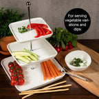 3 Tier Porcelain Cake Stand with Tongs – Elegant Dessert Display for Parties