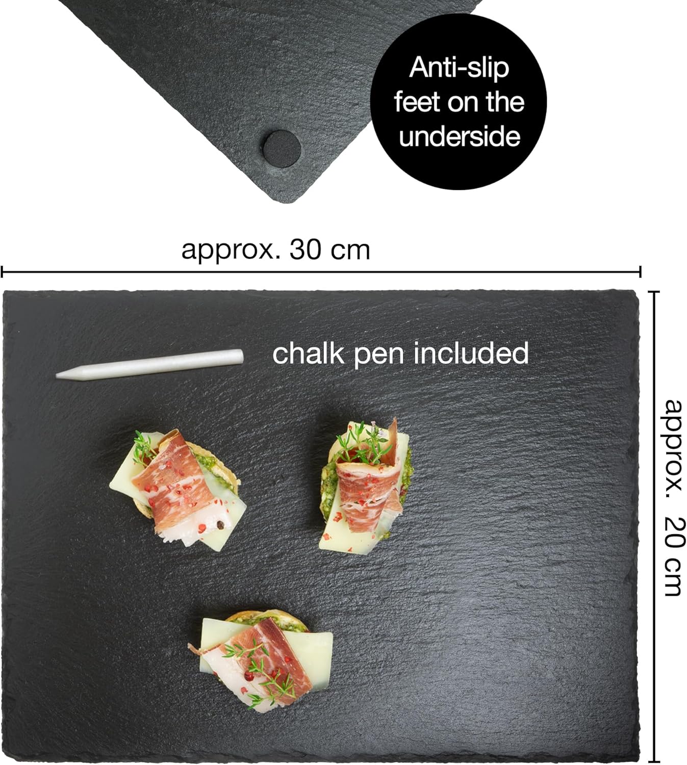 Set of 6 Slate Serving Plates
