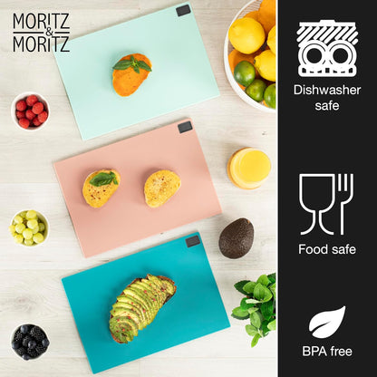 Chopping Board Set with Stand – 32x22cm Colorful, Large & Dishwasher Safe