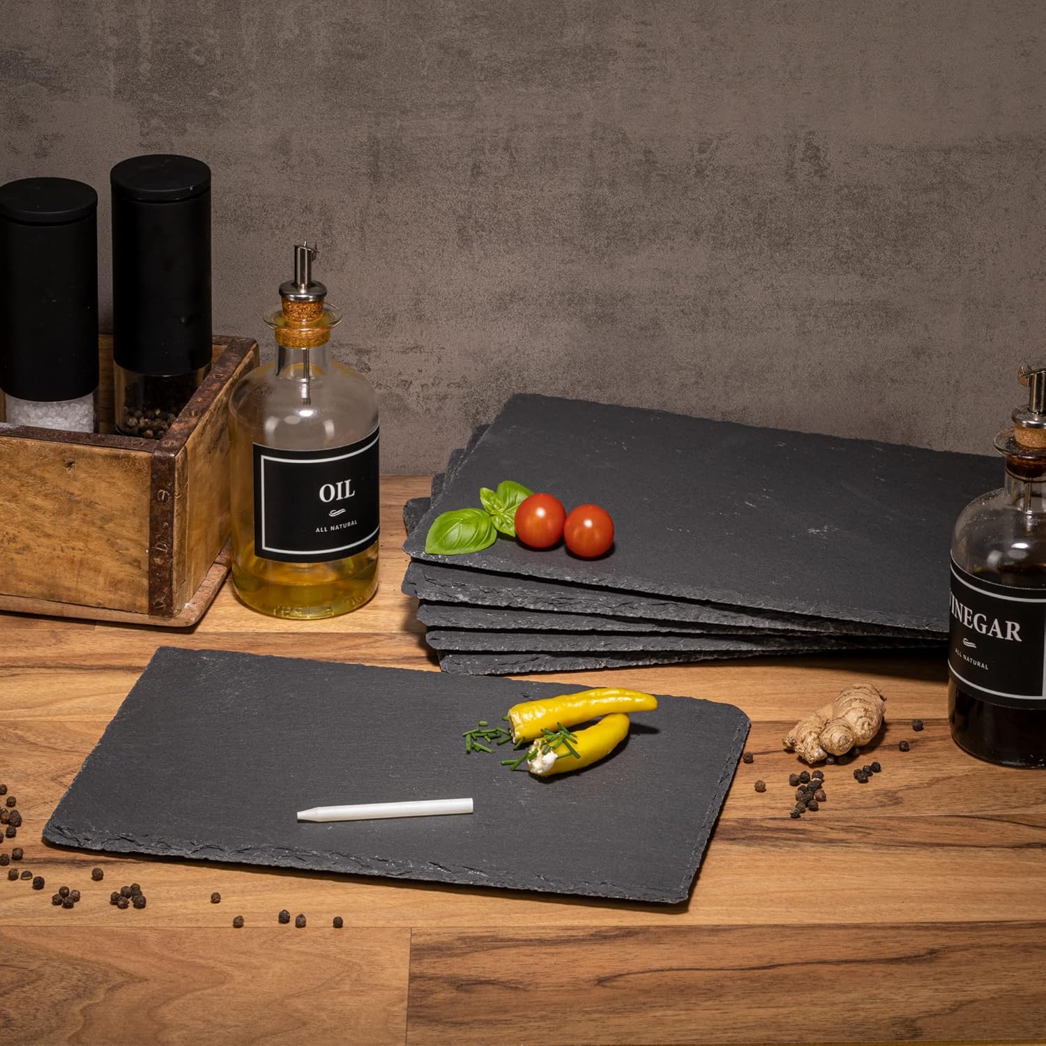 Set of 6 Slate Serving Plates