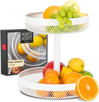 2-Tier White Metal Fruit Cake Stand with Citrus Zester | Bread & Dessert Display