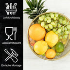 Gold Metal Fruit Bowl with Citrus Peeler – Two-Tier Cake Stand & Kitchen Decor
