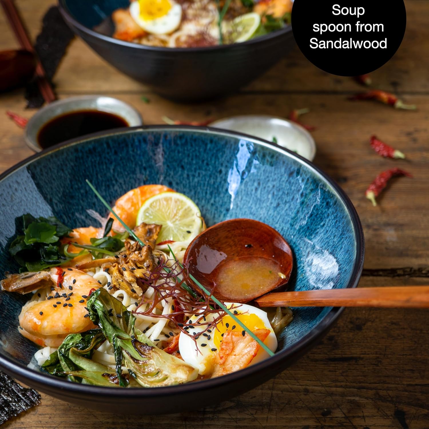 9.5" Ceramic Ramen Bowl Set